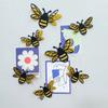 12pcs Black&yellow Bee Wall Decals DIY Hollow Bees Sticker Creative 3D Bee Stickers  Flower Ornament