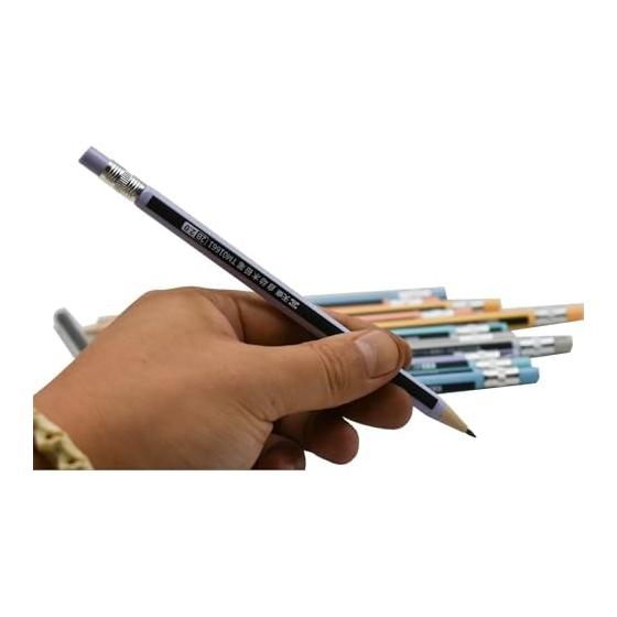 12 Pcs Mechanical Pencils, 2.0mm 2B Lead, Refillable, Erasable, Unbreakable, Eternal Metal, Wood-like Design, with Eraser, Cute, for Boys & Girls,