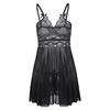 Womens Plus Size Sexy V-neck Lace Sleepwear Lingerie Dress with G-String