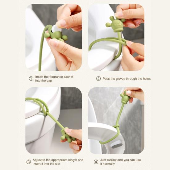 2Pcs/Set Toilet Lid Lifter Multi-Stage Adjustment Prevents Slipping Secure No-touch Toilet Lid Handle Toilet Accessory