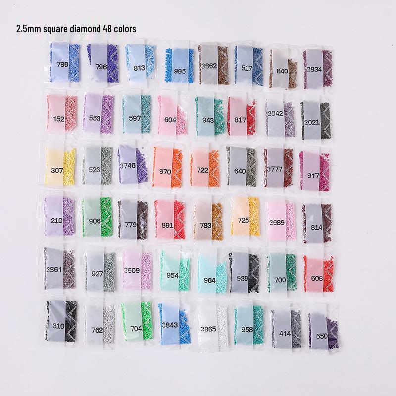 2.5mm Diamond Painting Resin Drills, Square Flat Bottom, 447 Colors Acrylic DIY Kit