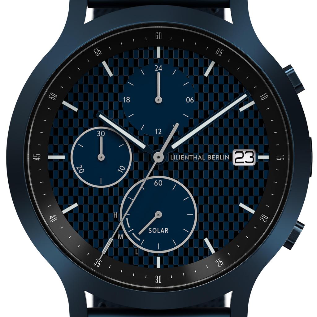 Lilienthal Berlin Solar Chronograph Watch with Date Limited Made in Display, Edition, Germany, C01-LE-SLR-2-B023E