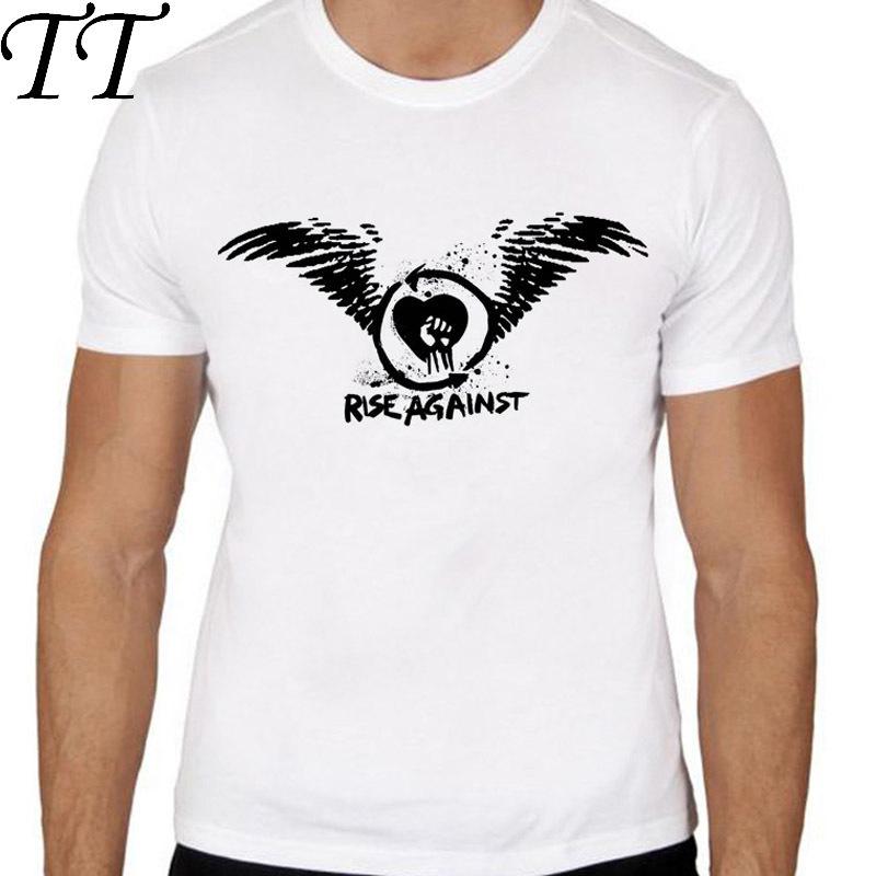 Rise Against T Shirt Men Summer Fashion High Quality  T-shirt Casual White Print O-Neck Print Male Men Top Tees TMM2904