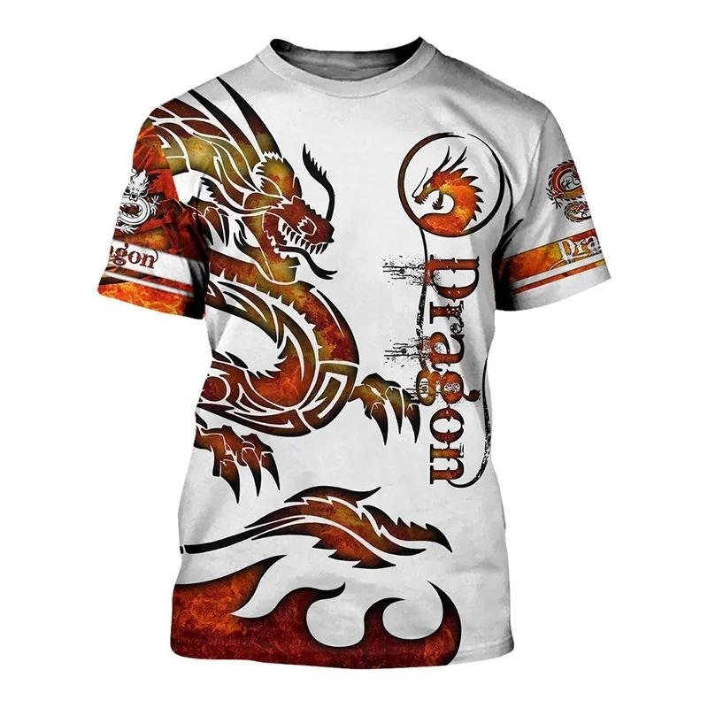 2026 T Shirts For Men New Fashion Oversized Tops Unisex Dragon Graphic 3D Print