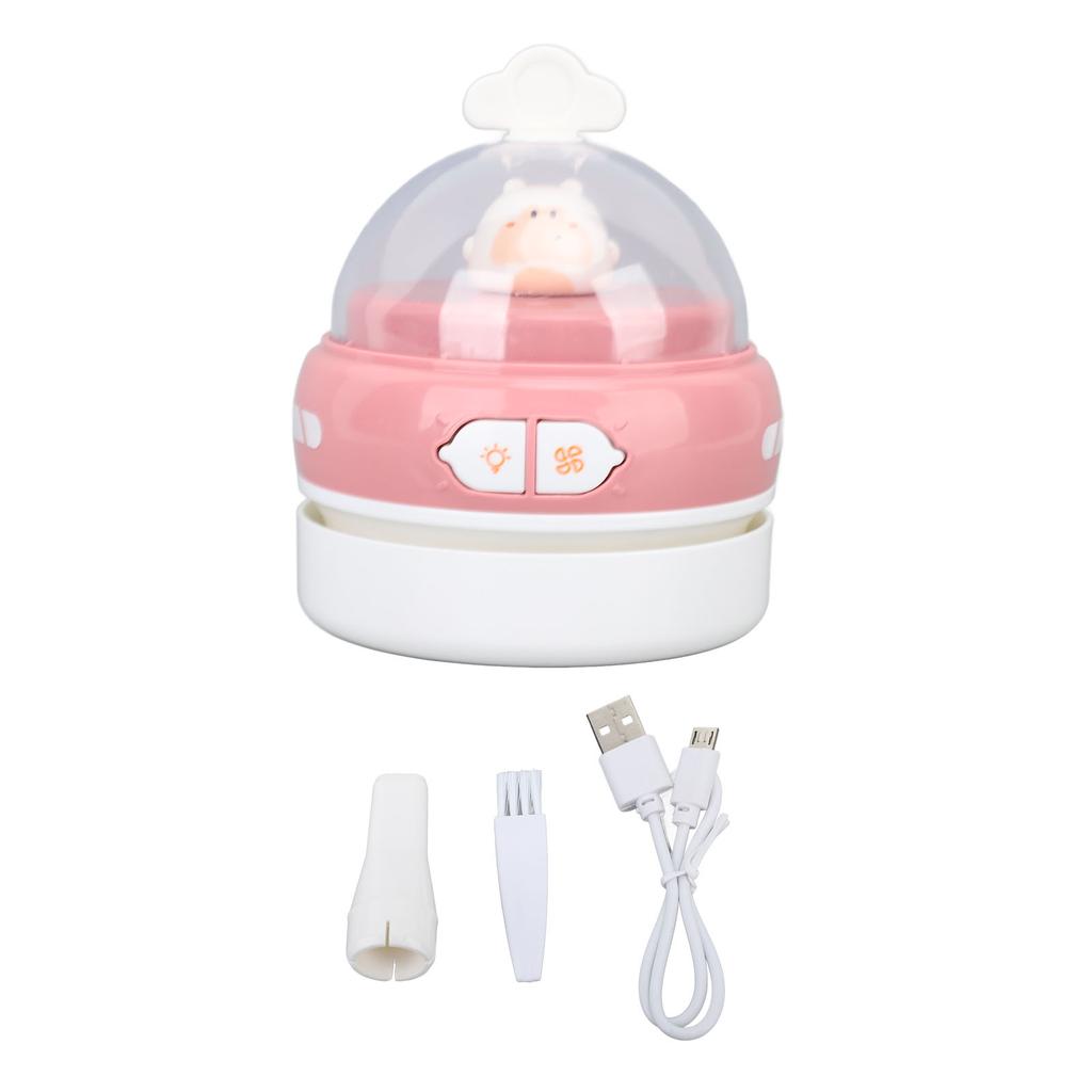 Portable Desktop Vacuum Cleaner Cordless USB Charging Handheld Dust Sweeper Efficient Night Light Table Pencil Eraser Shavings