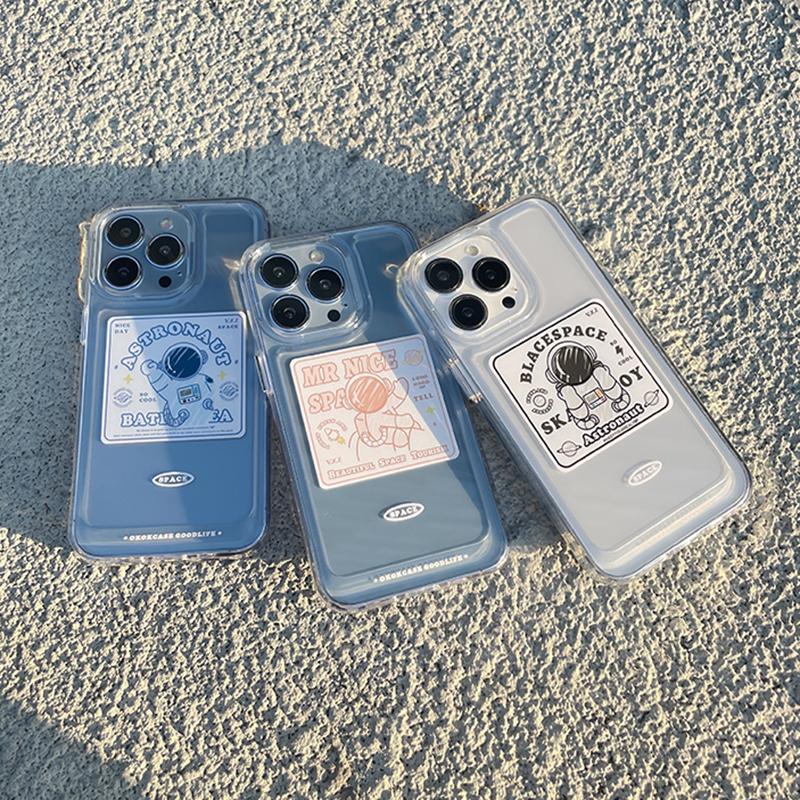 Pro pouzdra na iPhone 13 Pro Max Kreslený astronaut Průhledné pouzdro na telefon Pro iPhone 11 12 Pro Max Xr Xs Max 7 8 Plus X Měkký kryt nárazníku