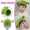 Nuevo Pasamontañas Creativo Hecho a Mano Divertido Diseño de Shrek Para Mujeres Hombres Monstruo Invierno Lana Tejida Gorra Unisex Cálido Regalos de Navidad