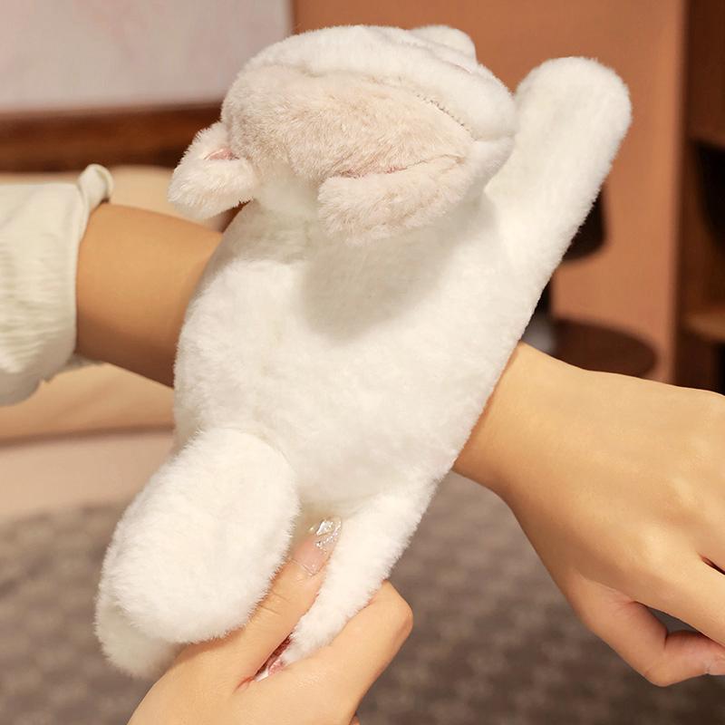 Animal Cat Slap Snap Wrap Wristband Bracelet Hug Cat Plush Hand Ring Wristband Kids Toys Elegant Birthday Christmas Gift