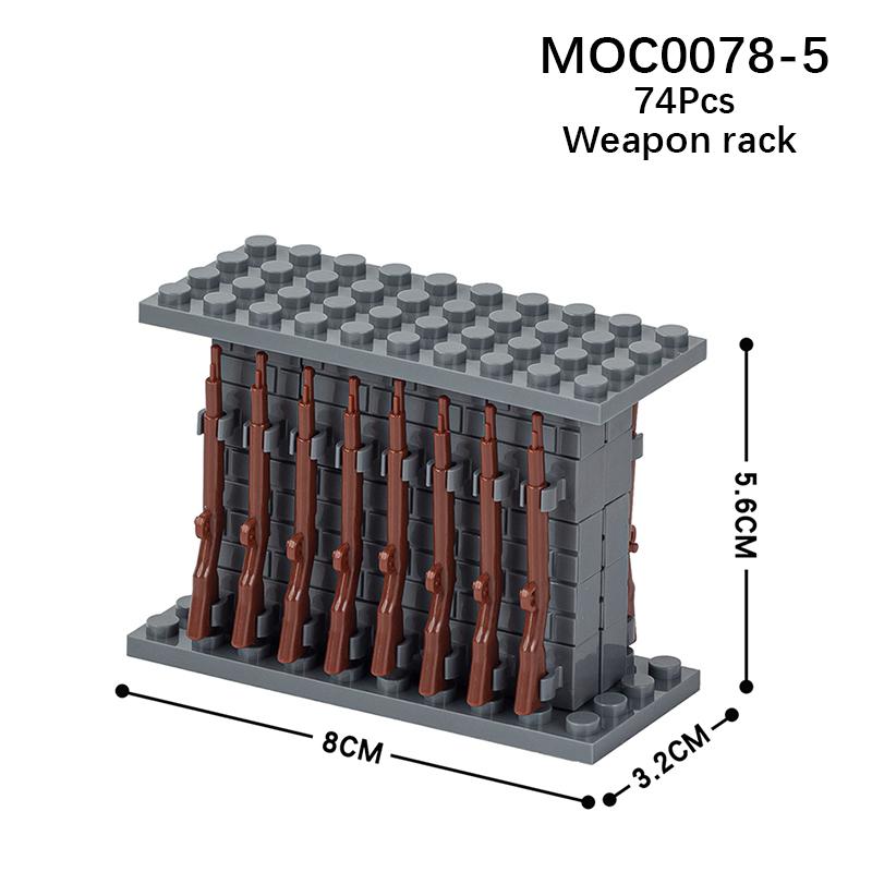 MOC Weapon Rack Bricks WW2 Gun War Military Sniper Rifle Compatible Figure Building Blocks Friends Gift Toys For Children Adults