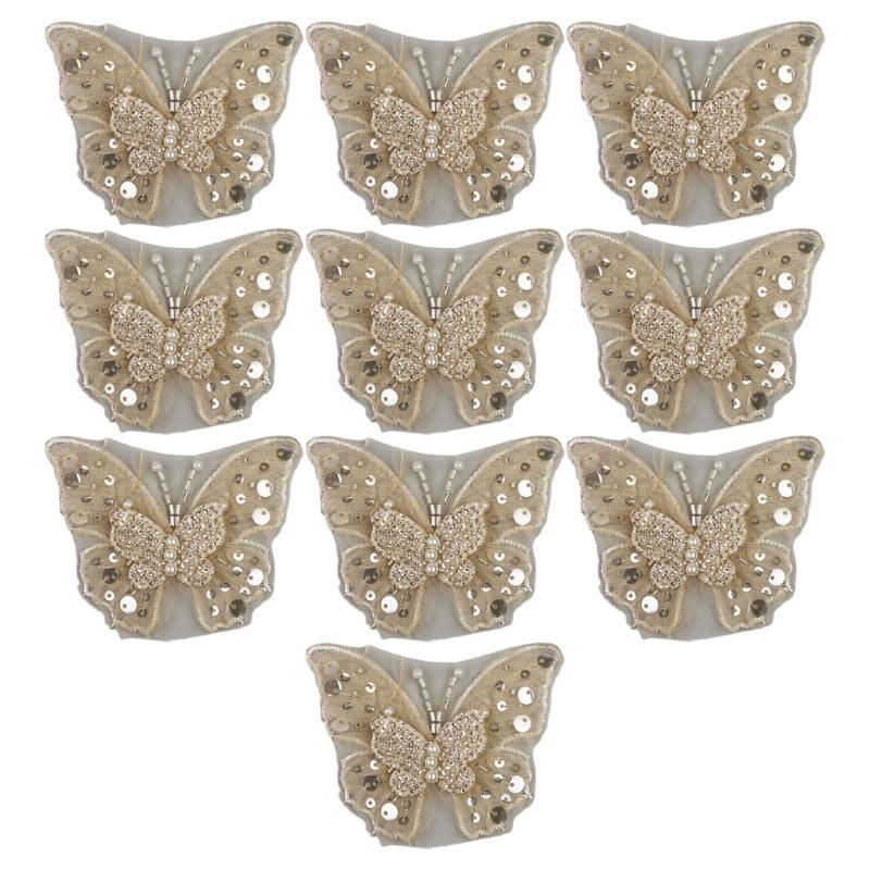 Glittering Sequins Butterfly Applique Decoration For Fabric Improvement On Hats Bags And DIY Ideas