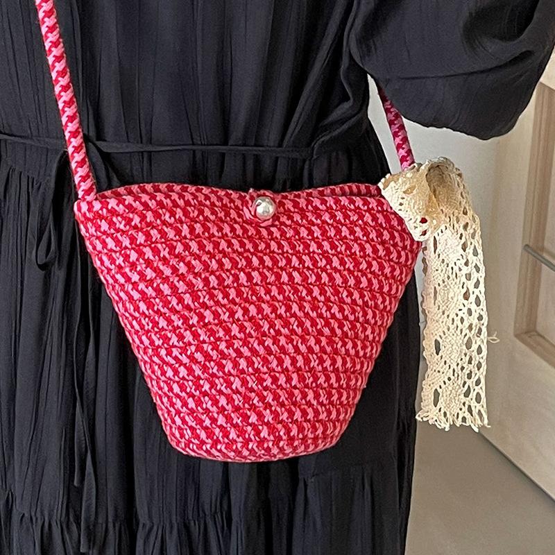 Women's New Style Versatile Crossbody Bag for Women Ins Hand Woven Shoulder Bag