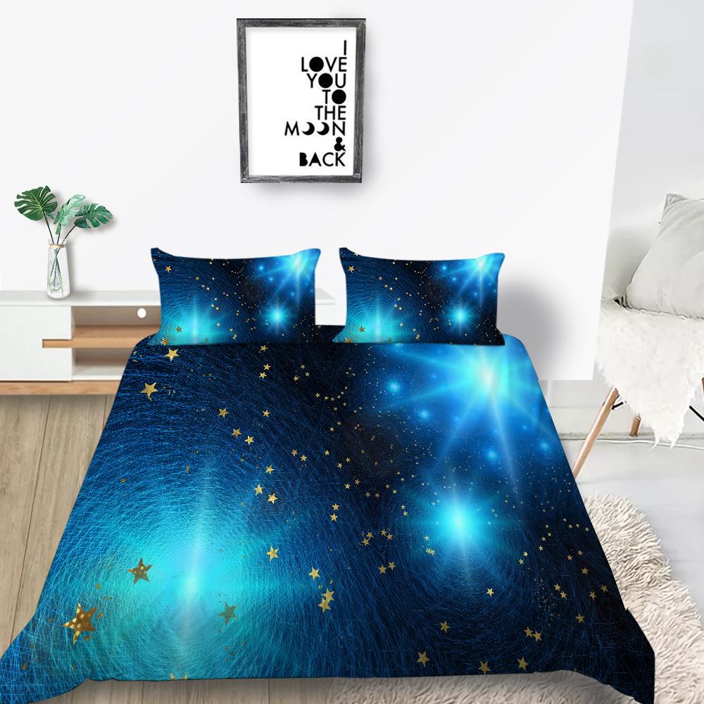 Star Bed Cover Set Sky Home Textiles Bedding Suit with Pillowcase Bedclothess 2/3 Pcs Girls Women Duvet Covers
