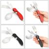 1PC Multifunction Outdoor Tableware Camping Stainless Steel Folding Pocket Kits