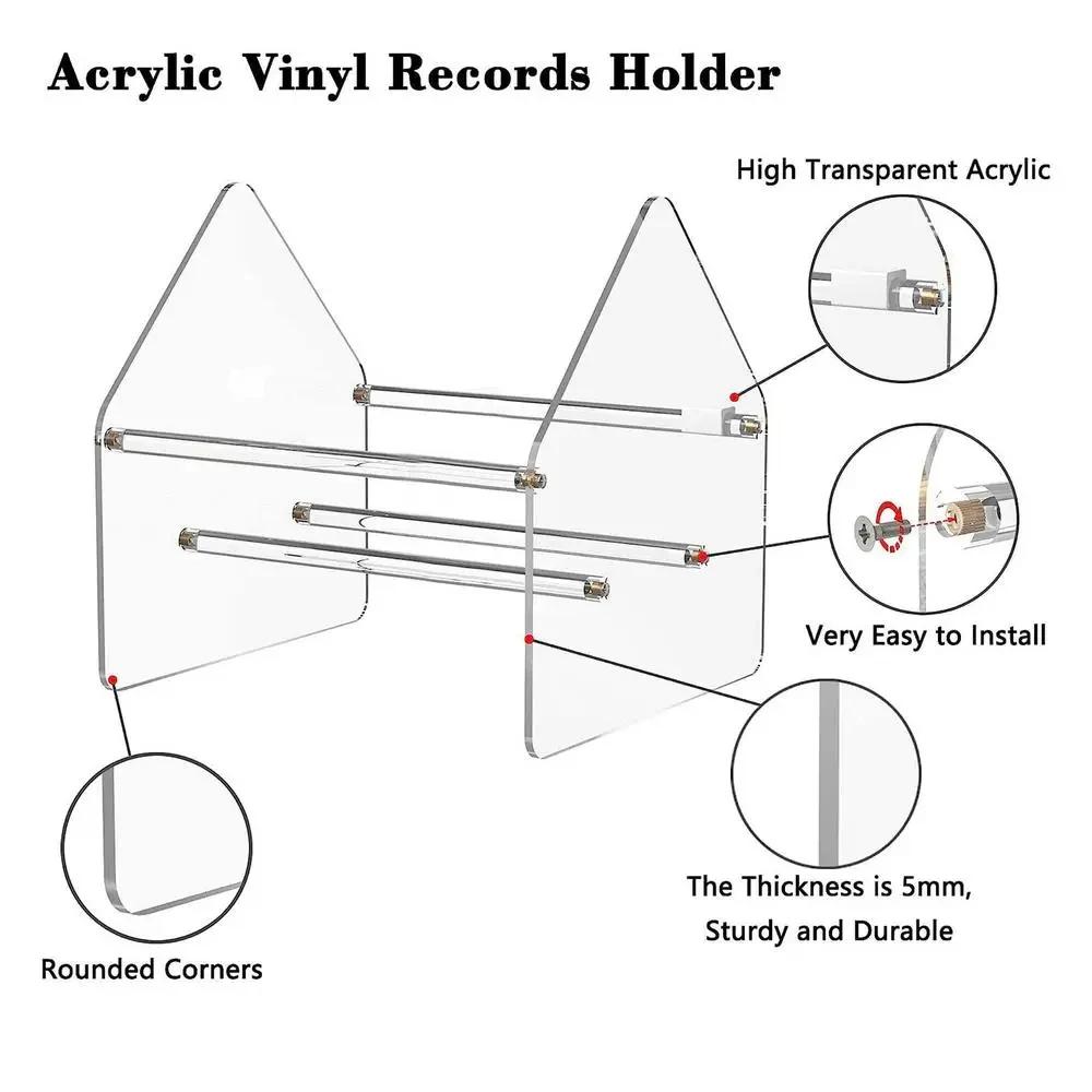 Stojan na ukládání záznamů Stojany na CD Stojan na velkokapacitní displej Průhledný akrylový moderní stolní stojan Stojan na záznamy pro domácnost