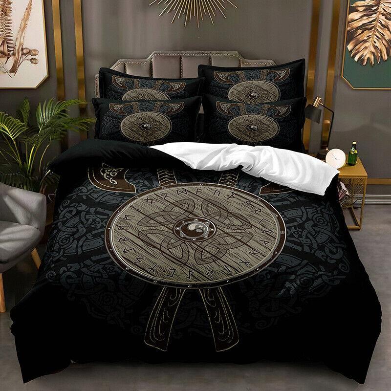 Viking Mythology 3D Duvet Cover Pillowcase Single Double King Bedding Set Gift