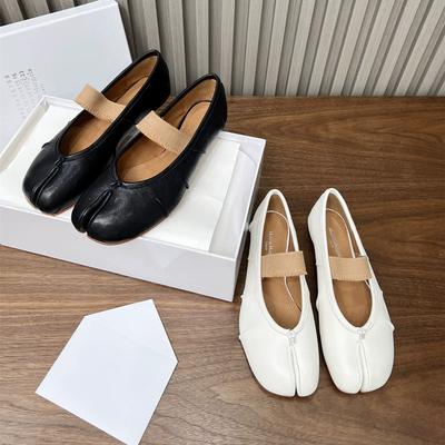 2026 Summer New Shallow Mouth Versatile Retro Mary Jane Shoes Genuine Leather Pig Hoof Shoes Split Toe Shoes for Women