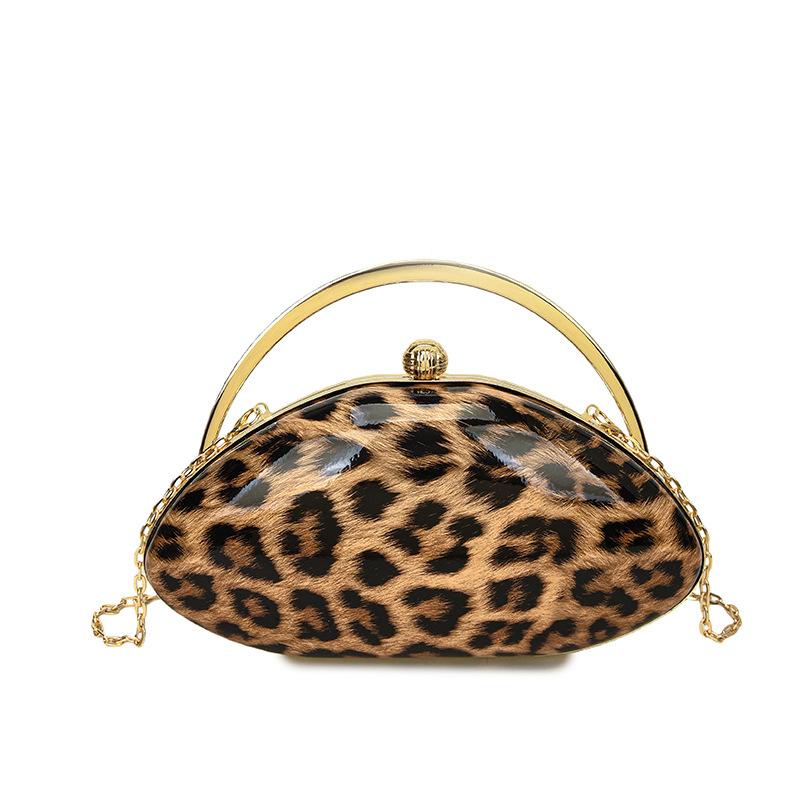 2026 Luxury Leopard Print Women's Evening Clutch Bag Fashion Party Top Handle Handbag Personalized Wedding Crossbody Bag