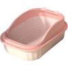 Cat Litter Box Open Top Pet Litter Tray High Sided Litter Pan Splashproof Cat Sand Box Bedpan Potty Toilet for Kitten Small Animals Hamsters, Pink L