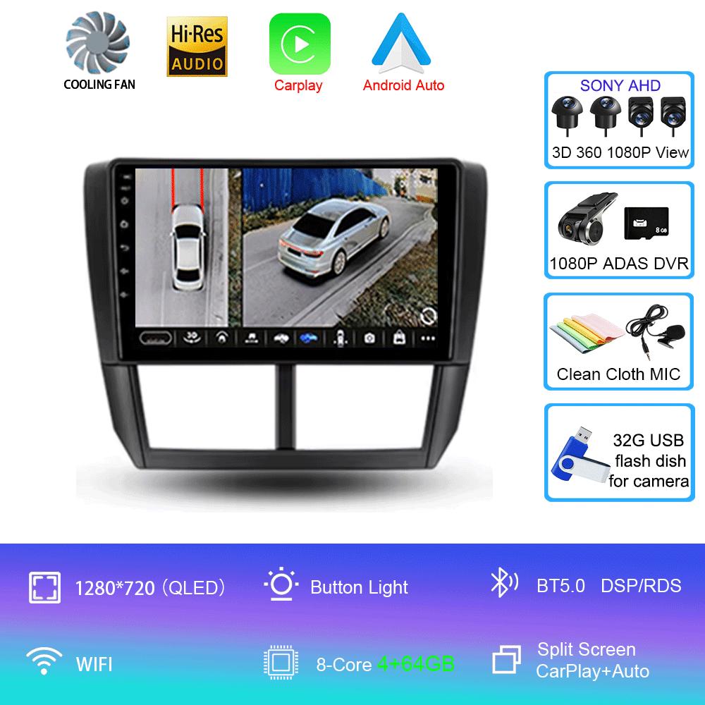 Android 14 For Subaru Forester3 SH 2007-2013 Subaru Impreza GH GE 2007-2011 Car Radio Navigation Multimedia Video Player Stereo
