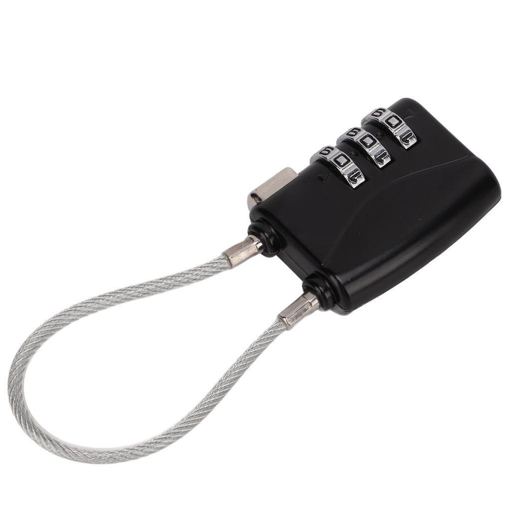 Cable Lock Padlock Customs Password Lock 3 Dial Combination Anti Theft for Travel Luggage Suitcase