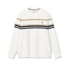 Heritage Minimalist Fashion Classic Retro Striped Versatile Comfortable Pullover Crew Neck Long Sleeve T-Shirt Men Tops Cloud-White F11M618207FWT