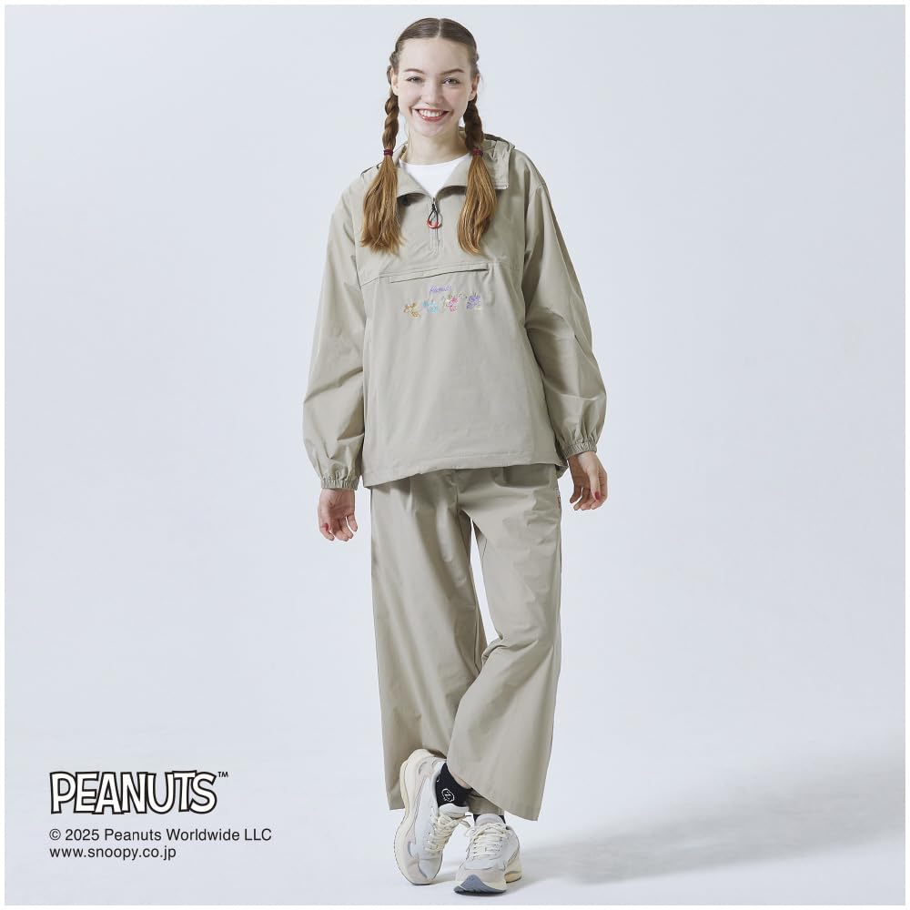 Mizuno Peanuts Stretch Anorak Trench B2MECY20 Water-Repellent Jacket, Beige,