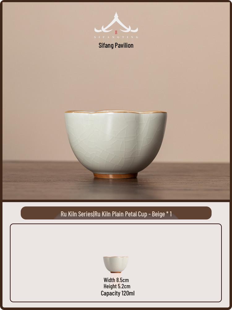 Ru Kiln Large Capacity Ceramic Tea Tasting Cup - Gongfu Tea Set for Home.