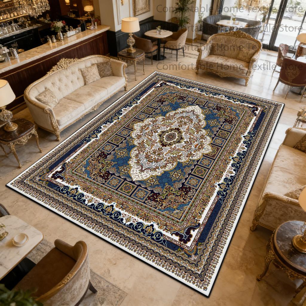 Classic Persian Luxury Style Living Room Carpet Washable Short Velvet Large Floor Mats Decoration Bedroom Antiskid Fluffy Rug