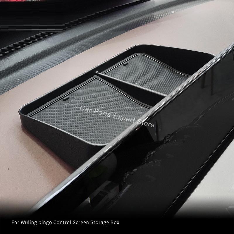 For Wuling Bingo EV Storage Box Behind Dashboard Screen Rear Organizer Tray Electric Vehicle Storage Phone Holder Accessories