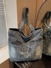 Retro Casual Multi-Pocket Washed Denim Tote Bag - 2025 Trendy Mommy Commute Shoulder Bag