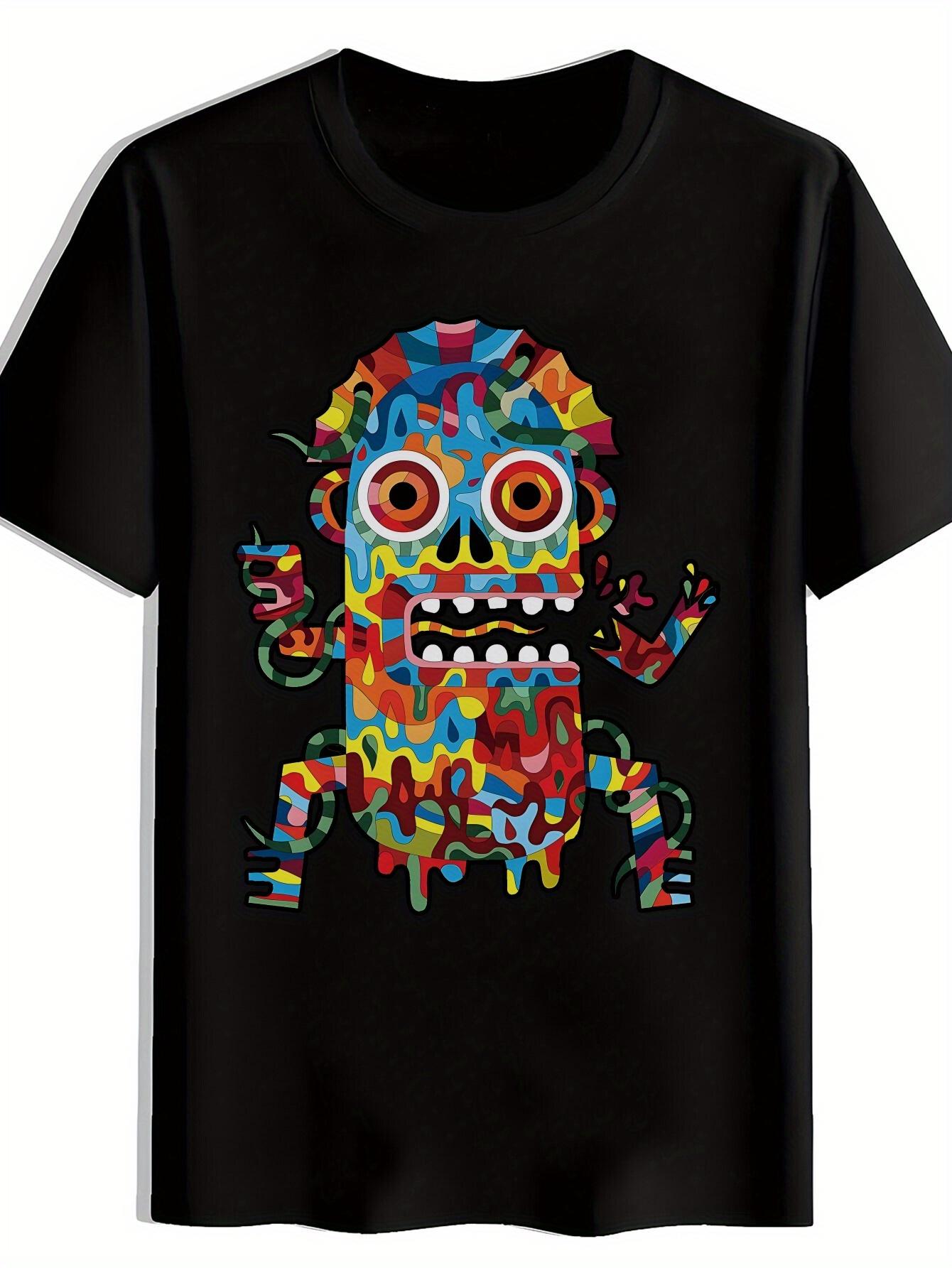 Graphic T-shirt - Mexican Day of the Dead Inspired Casual Tee - Soft Breathable Polyester Shirt for Summer XXXXL