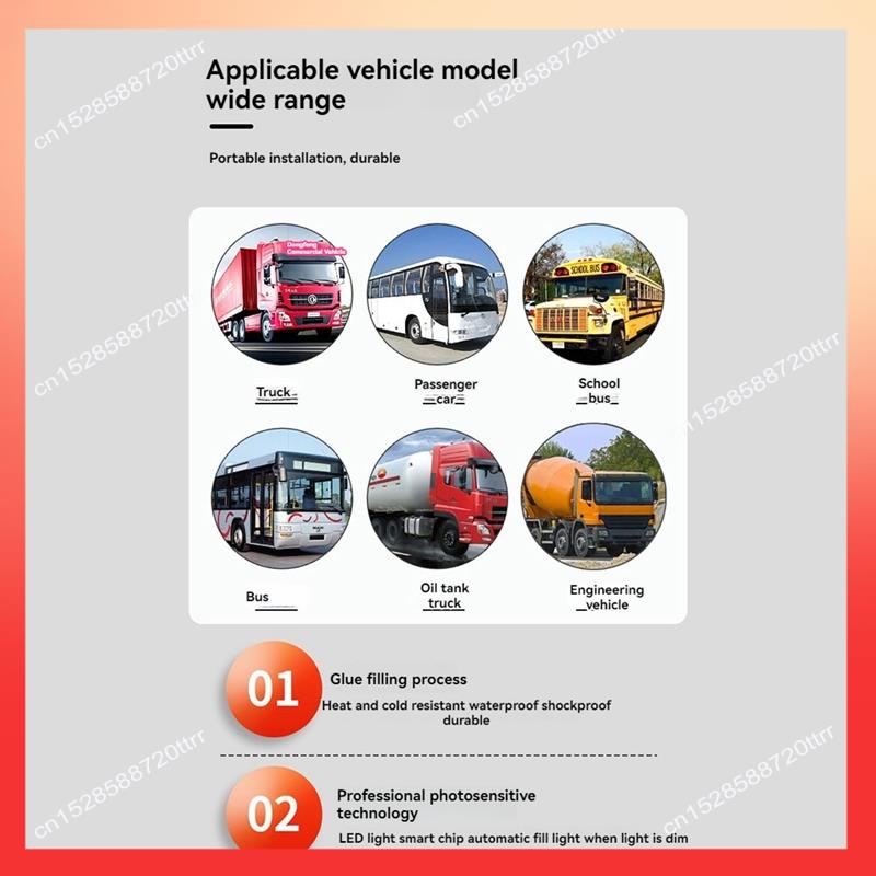 

ABNR 1080P Car Camera Monitoring Reversing Camera Waterproof & Shock-Resistant Camera Passenger Car Monitoring Camera чорний