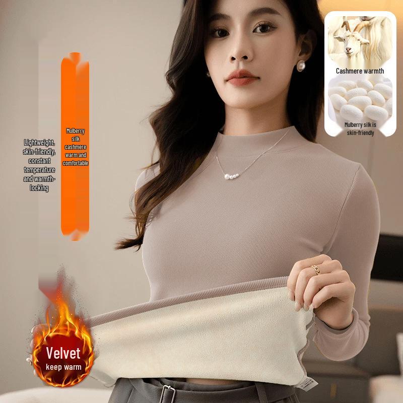 

Женский флисовый утепленный утягивающий базовый топ для осени/зимы XL (125-145 lbs) хаки