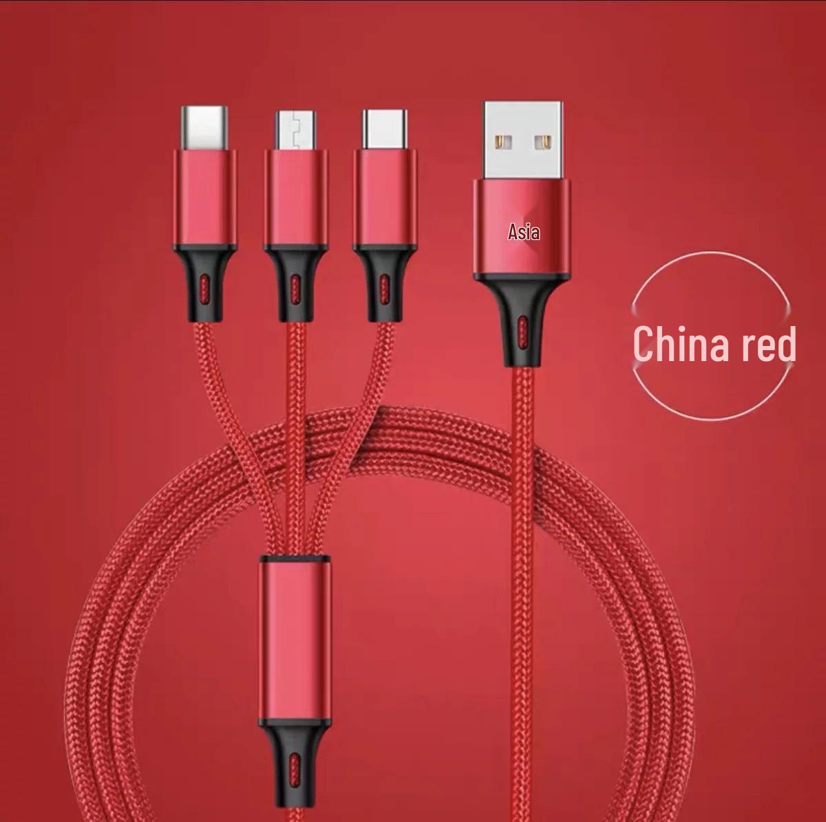 

120W Fast Charging Zinc Alloy 3-in-1 Data Cable for Apple/Type-C/Android