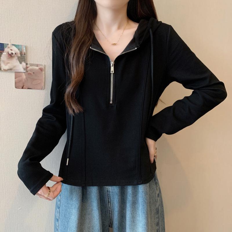 2026 Spring Slimming Plus Size Versatile Women's Hooded Casual College Sweatshirt