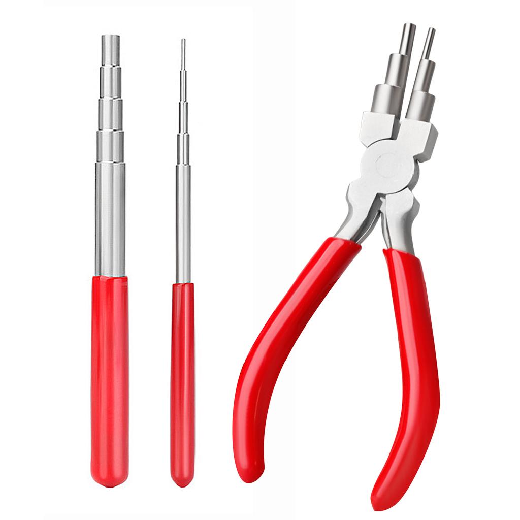 3 sztuki Profesjonalne szczypce jubilerskie Wielofunkcyjne narzędzie do zwijania drutu do tworzenia bransoletek i naszyjników Solidny 6-stopniowy pręt drutowy