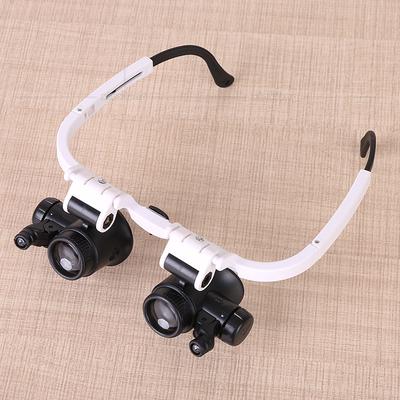 Magnifying Glass Loupe Watch Repair Eyewear Magnifier with 2 LED Lights
