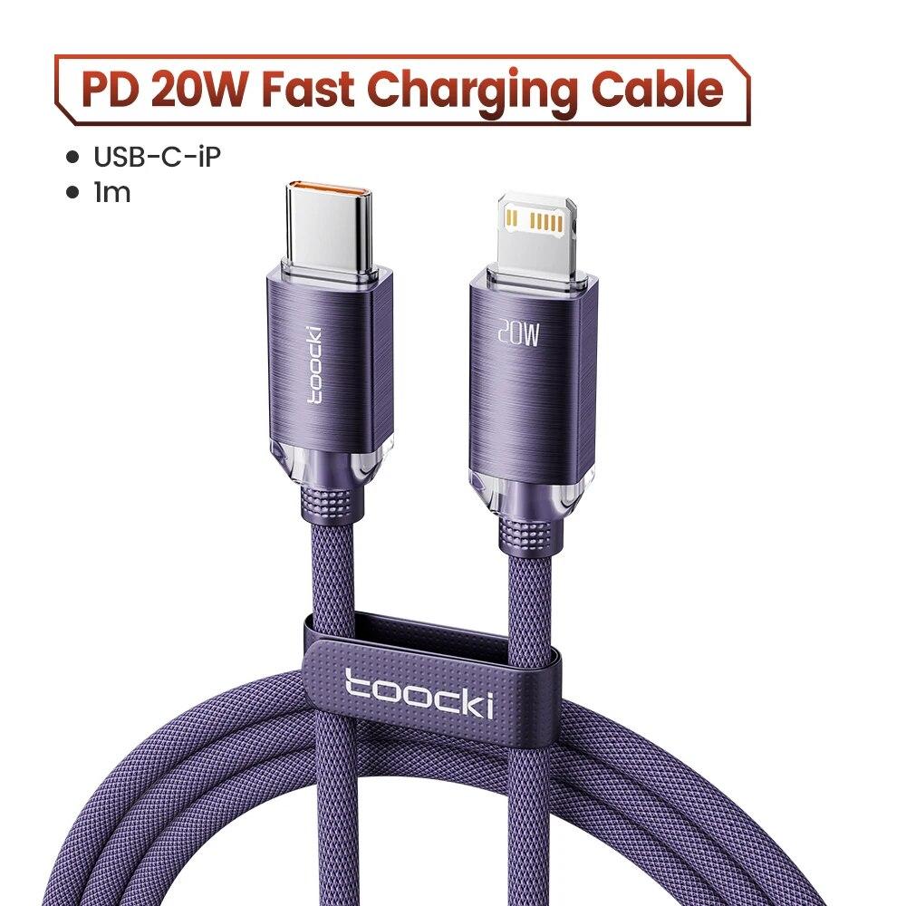 

Кабель Toocki USB C на Lightning для 14 13 12 11 Pro Max Mini 8 7 Plus AirPods iPad Быстрая зарядка Type C Lightning Кабель 1m