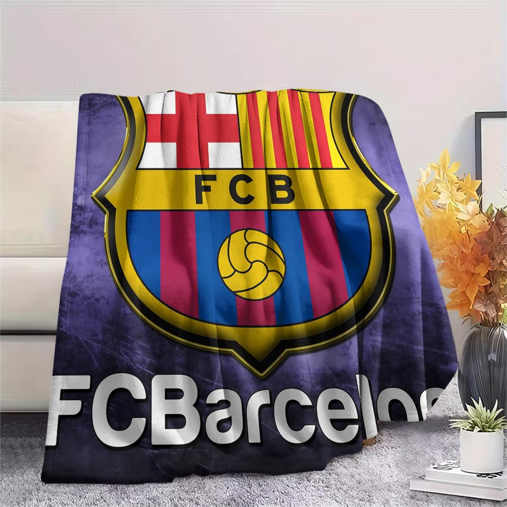 Barcelona team logo,pattern Flannel Blanket, High quality Comfortable for All Seasons, Home Decor, Warmth and Comfort, Perfect for Gifts.