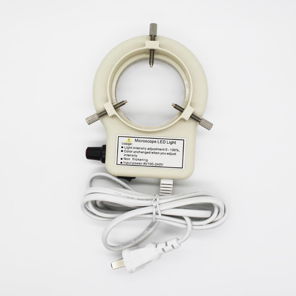 Microscope LED Ring Light Illuminator Stereo Microscope Adjustable Stereo Zoom Camera Light 32LED (White)