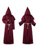 Fantasia de Mágico para Cosplay de Halloween: Túnica de Monge Medieval Retrô & Roupa de Padre - Envio Imediato