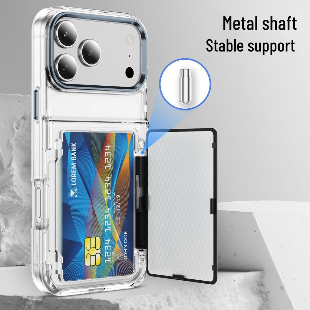 iPhone 18 Pro Max Jun Fan Color Block Card Holder Case for Apple 17 Pro with Card Slot and Protective Cover for iPhone 16