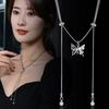 Style New Fashionable Butterfly Pearl Necklace With Adjustable Length And Tassels Unique