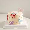 8pcs Bow Cake Decoration Ins Cake Topper Decorations Soft Rubber Plastic Ornament Dopamine 4.5x3.5cm