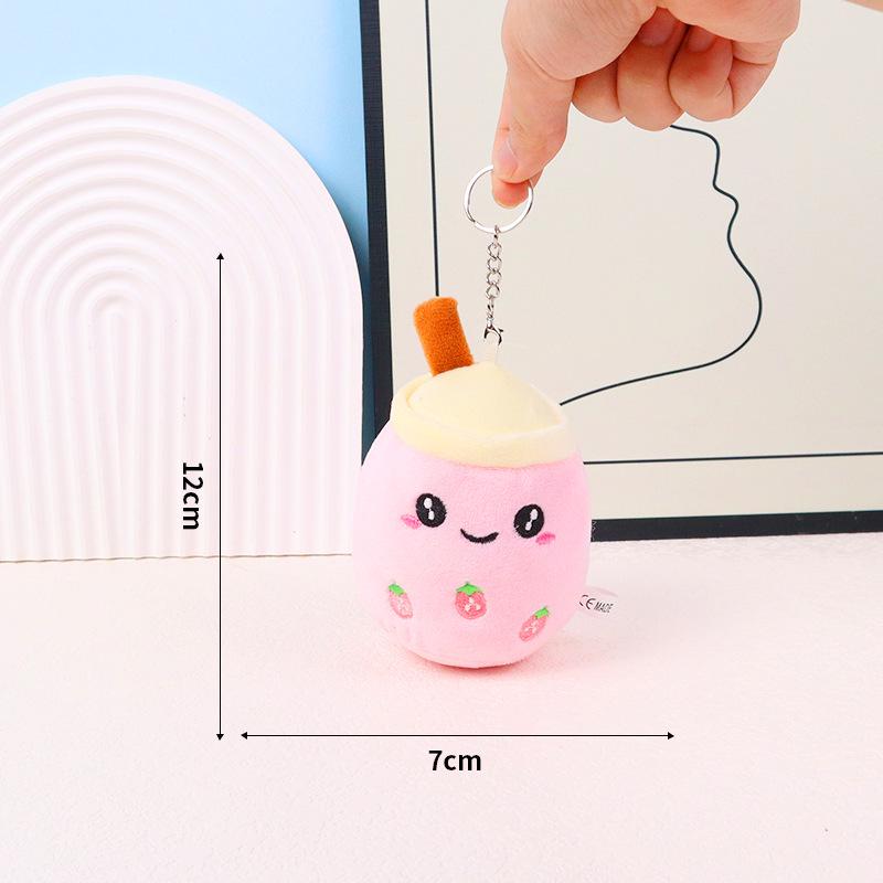 Fruit Bubble Tea Plush Keychain - Cute Gift Doll for Claw Machines & Weddings