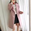 2022 Autumn/Winter Korean Style Thickened Woolen Coat, Large Lapel, White Mid-Length Cocoon Shape Overcoat for Women