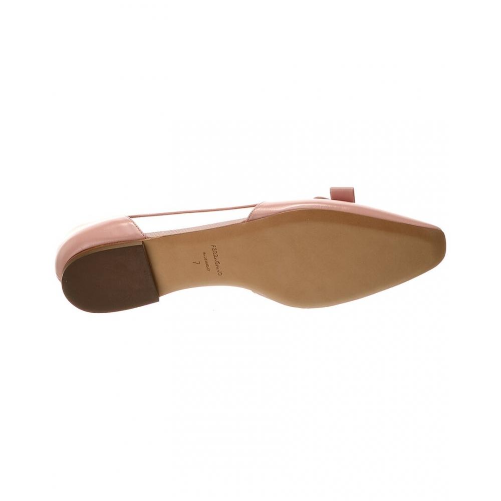 Salvatore Ferragamo Ferragamo Terea Leather Flat Pink