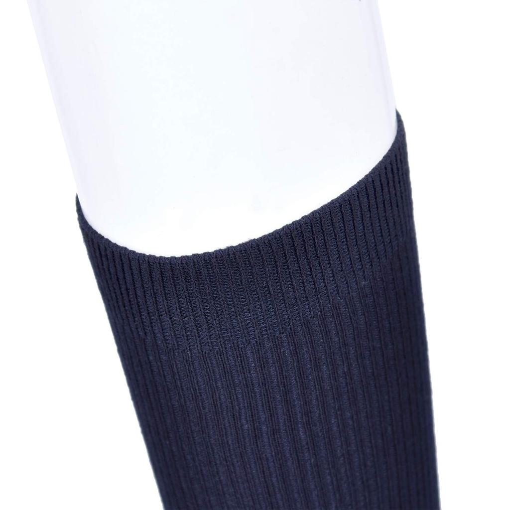 Fukusuke School Socks for Size 24 (Knee-Length) Girls, Antibacterial, Odor-Resistant, Moisture-Wicking, Quick-Drying, 5-Pair Set, Navy, (24-26cm)