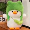 Internet celebrity outing duck plush toy turned into duck doll doll with hat duck throw pillow children and girls birthday gift