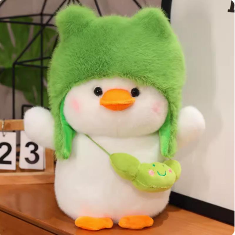 Internet celebrity outing duck plush toy turned into duck doll doll with hat duck throw pillow children and girls birthday gift